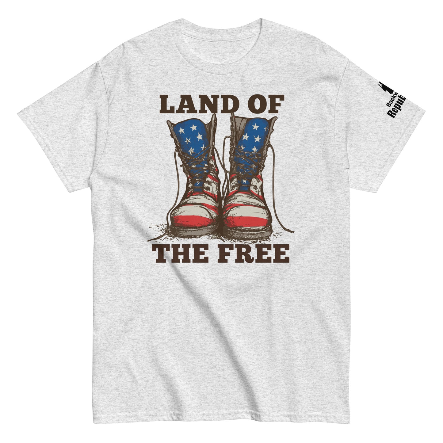 Land of the Free Shirt | Patriotic Boots Shirt | 4th of July Shirt | Patriotic Mens Tee | USA Soldier Boots Shirt | Independence Day Tee