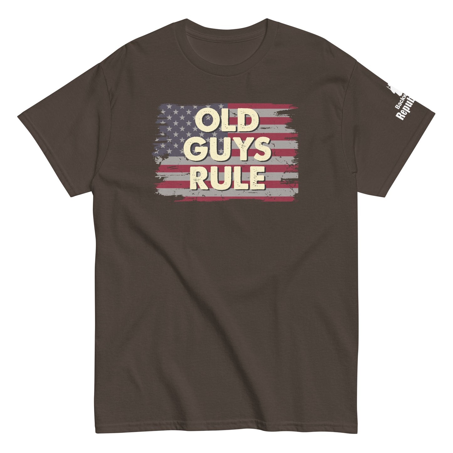 Patriotic Old Guys Rule Shirt | American Flag Shirt | Aged Flag Tee | Funny Dad Gift | Old Dudes Rule Tee | Funny Grandpa Shirt