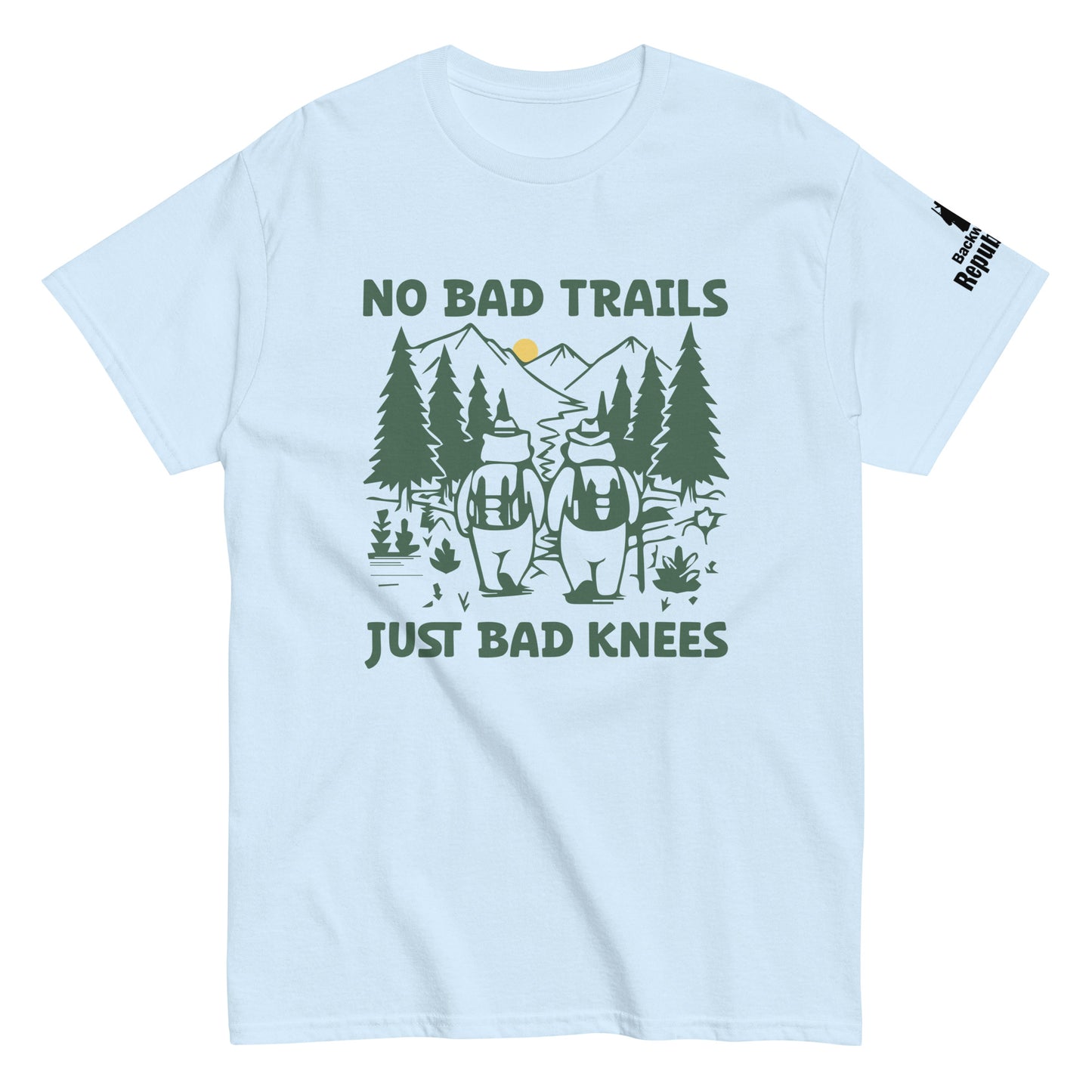 No Bad Trails Just Bad Knees | Funny Hiking Shirt | Camping Shirt | Trekking T Shirt | Retro Adventure Shirt | Hiking Trail Shirt