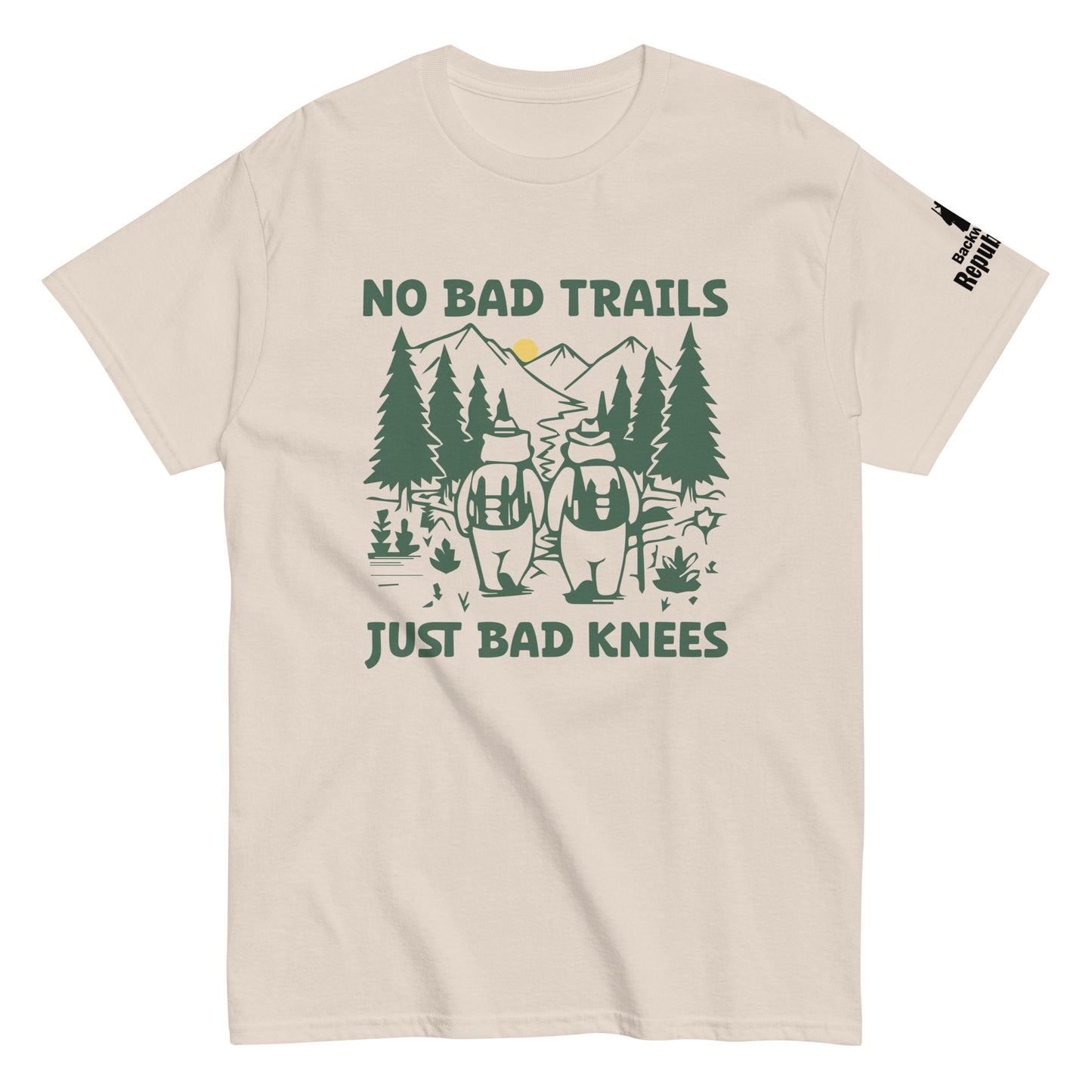 No Bad Trails Just Bad Knees | Funny Hiking Shirt | Camping Shirt | Trekking T Shirt | Retro Adventure Shirt | Hiking Trail Shirt
