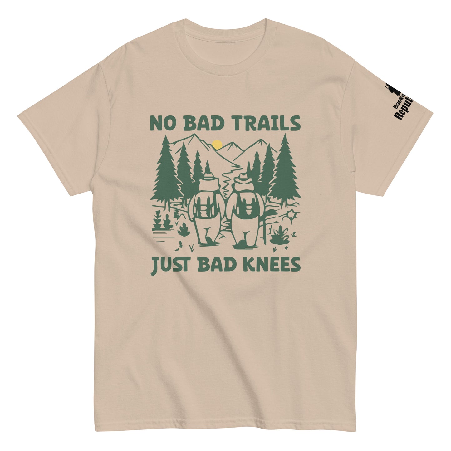No Bad Trails Just Bad Knees | Funny Hiking Shirt | Camping Shirt | Trekking T Shirt | Retro Adventure Shirt | Hiking Trail Shirt