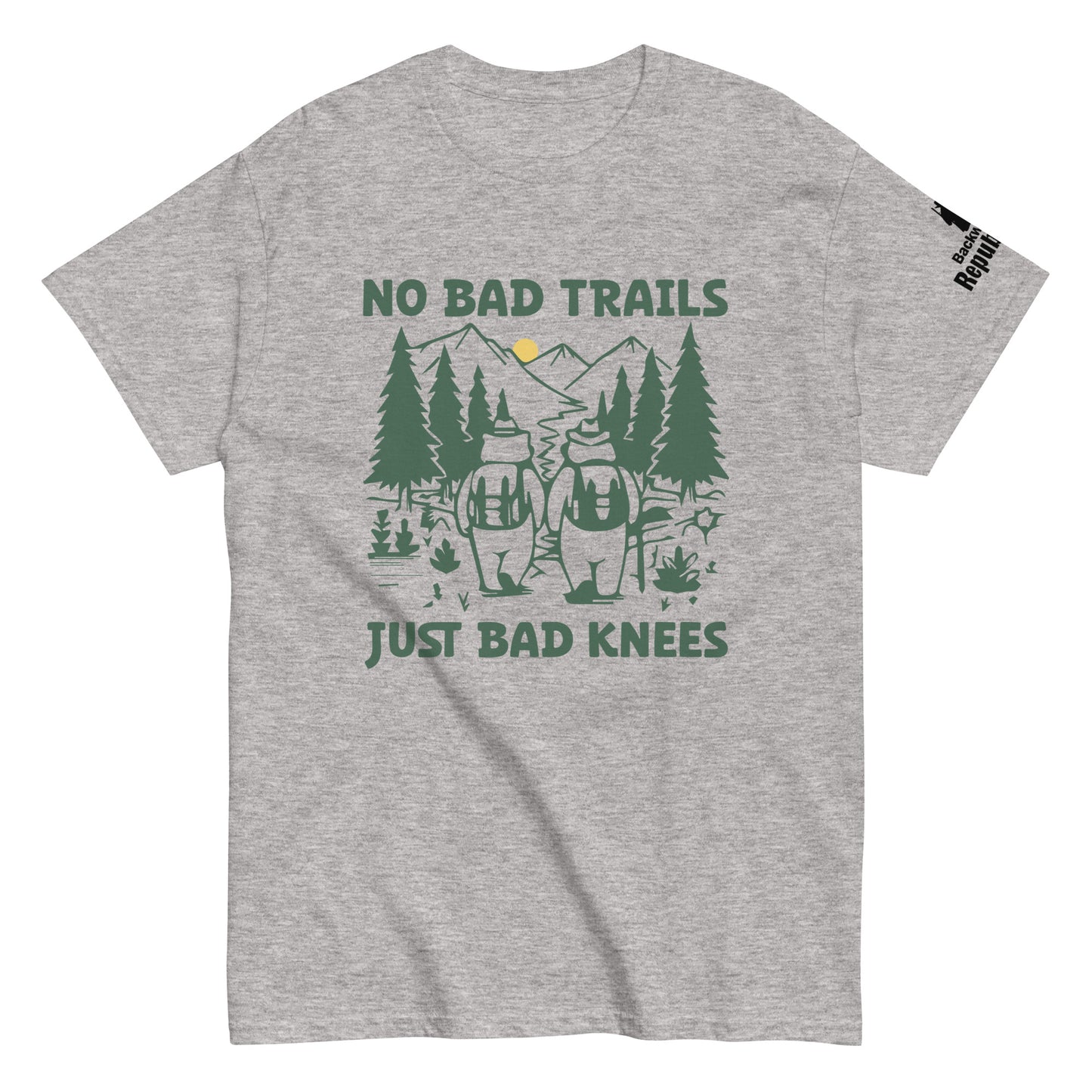 No Bad Trails Just Bad Knees | Funny Hiking Shirt | Camping Shirt | Trekking T Shirt | Retro Adventure Shirt | Hiking Trail Shirt