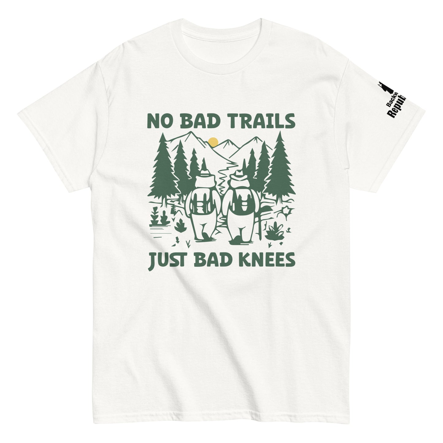 No Bad Trails Just Bad Knees | Funny Hiking Shirt | Camping Shirt | Trekking T Shirt | Retro Adventure Shirt | Hiking Trail Shirt